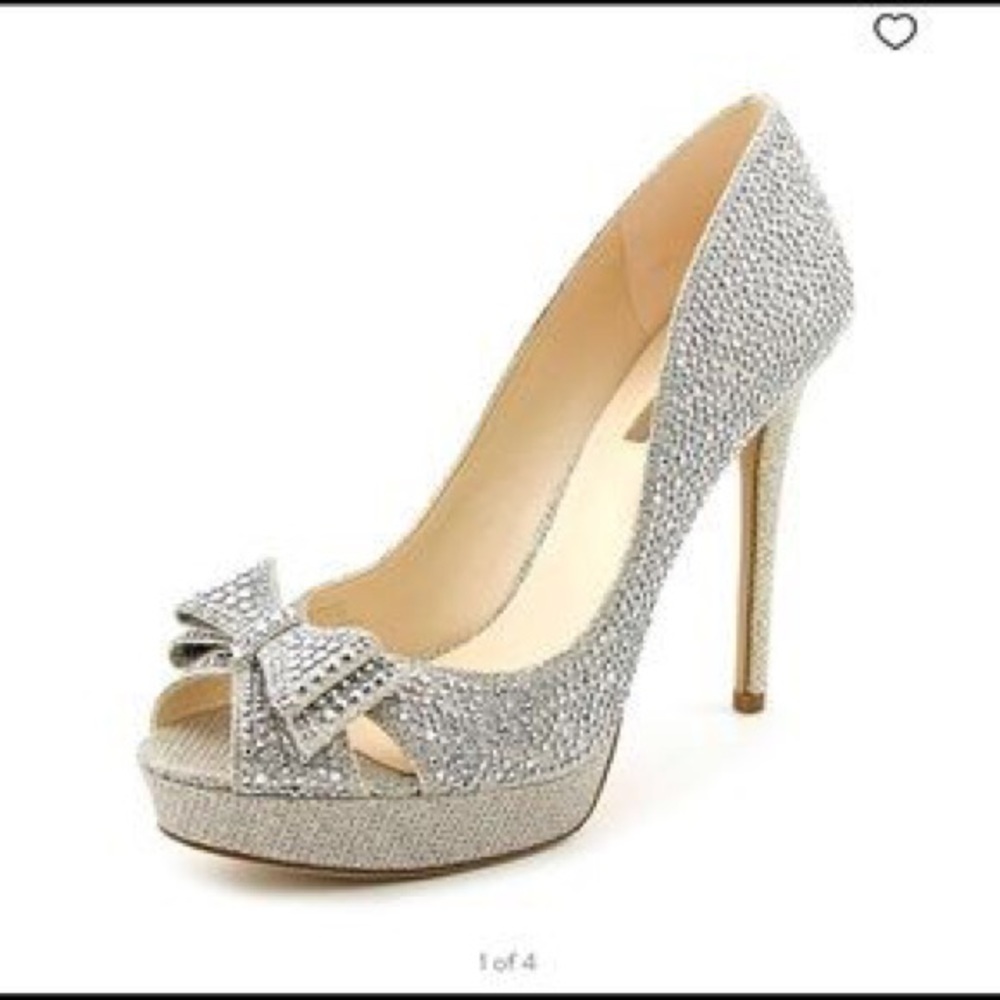 INC Verna Champagne sequin heels size 9.5